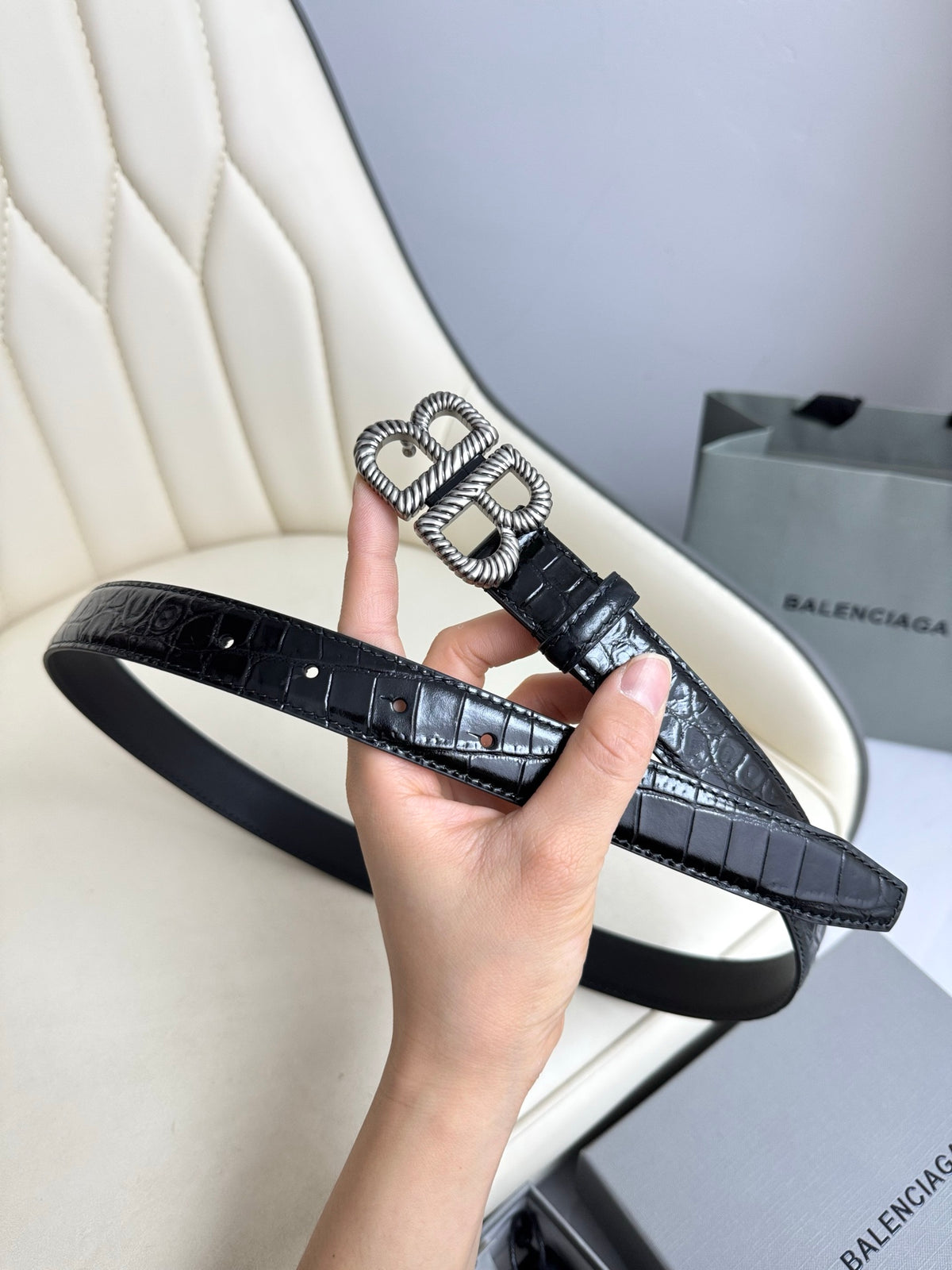 Balenciaga Black & Silver Designer Belt Edition 2 - detail image 2