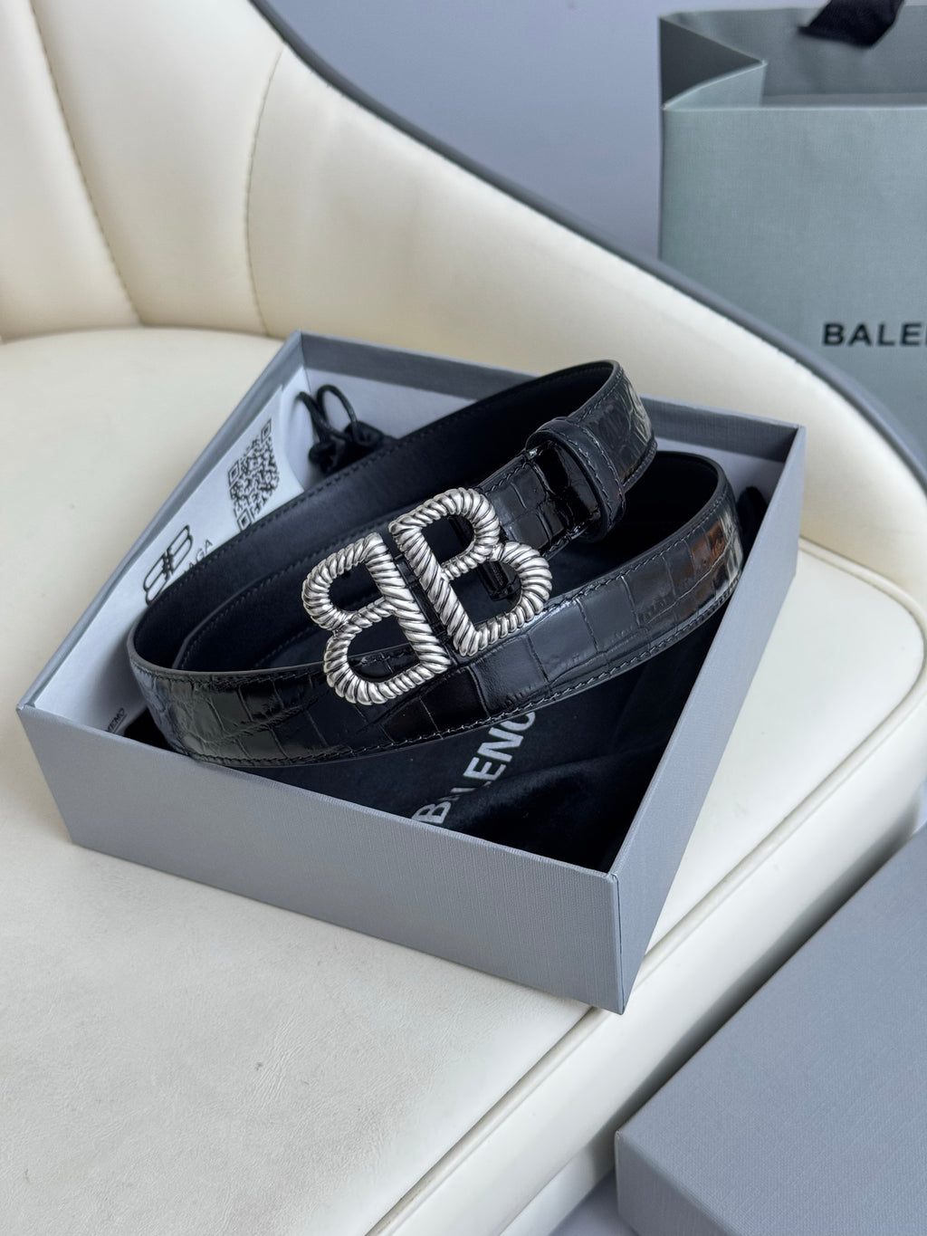 Balenciaga Black & Silver Designer Belt Edition 2