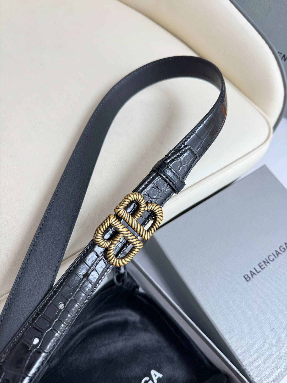 Balenciaga Black & Gold Designer Belt Edition 2 - detail image 7