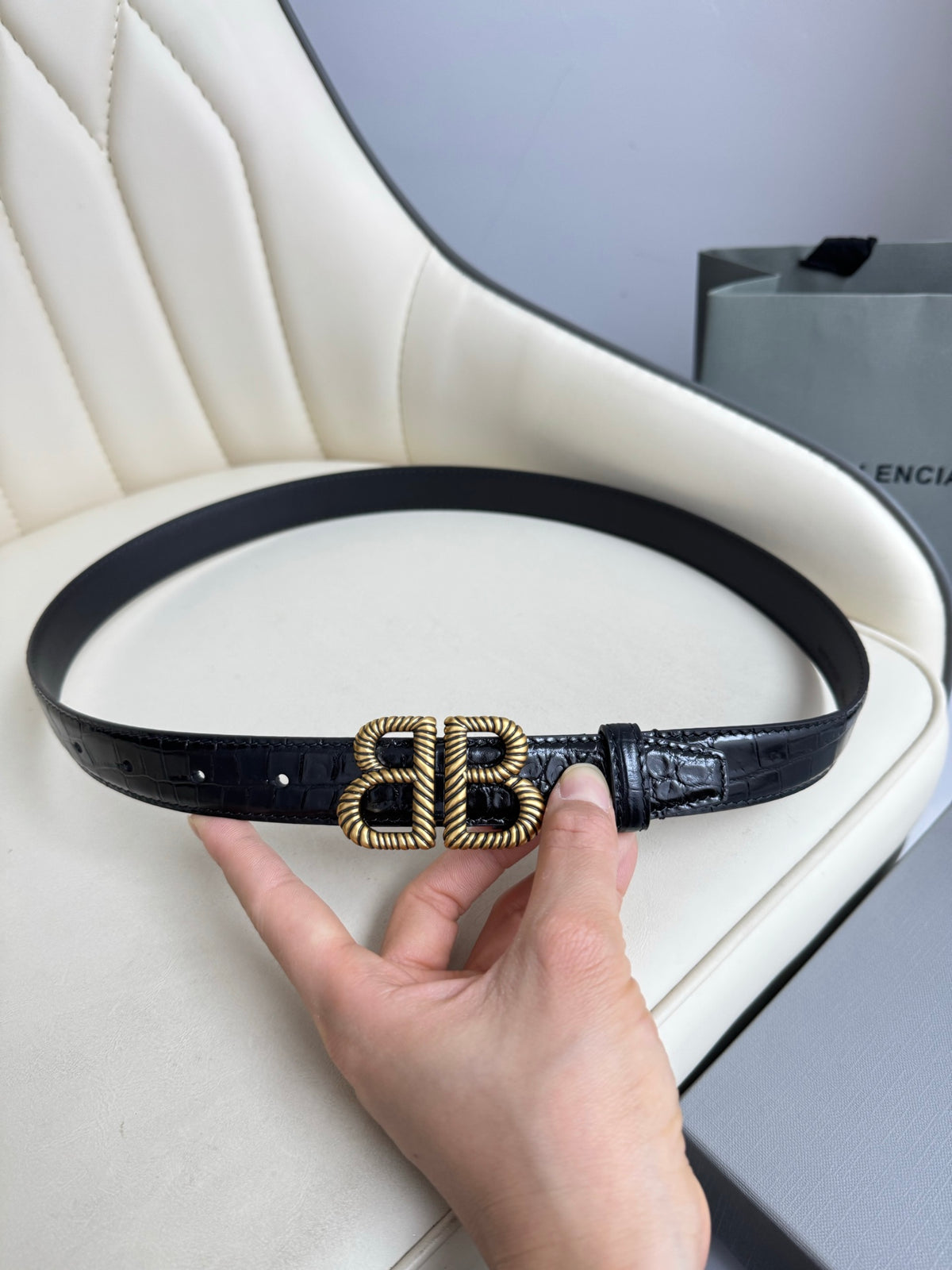 Balenciaga Black & Gold Designer Belt Edition 2 - detail image 8