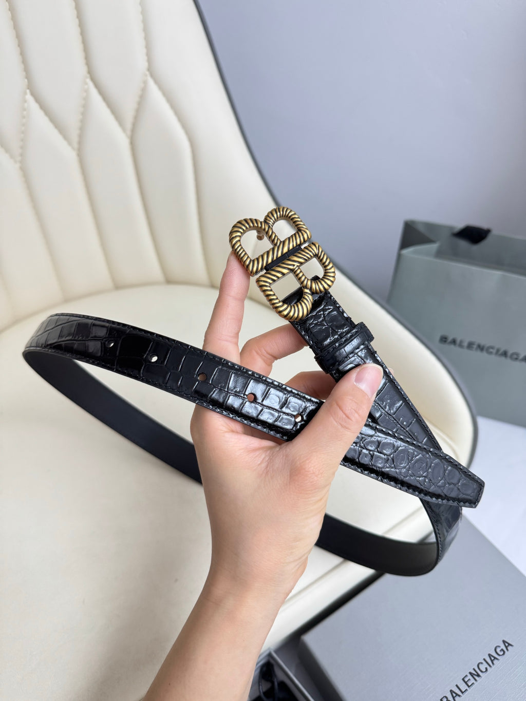 Balenciaga Black & Gold Designer Belt Edition 2 - detail image 2
