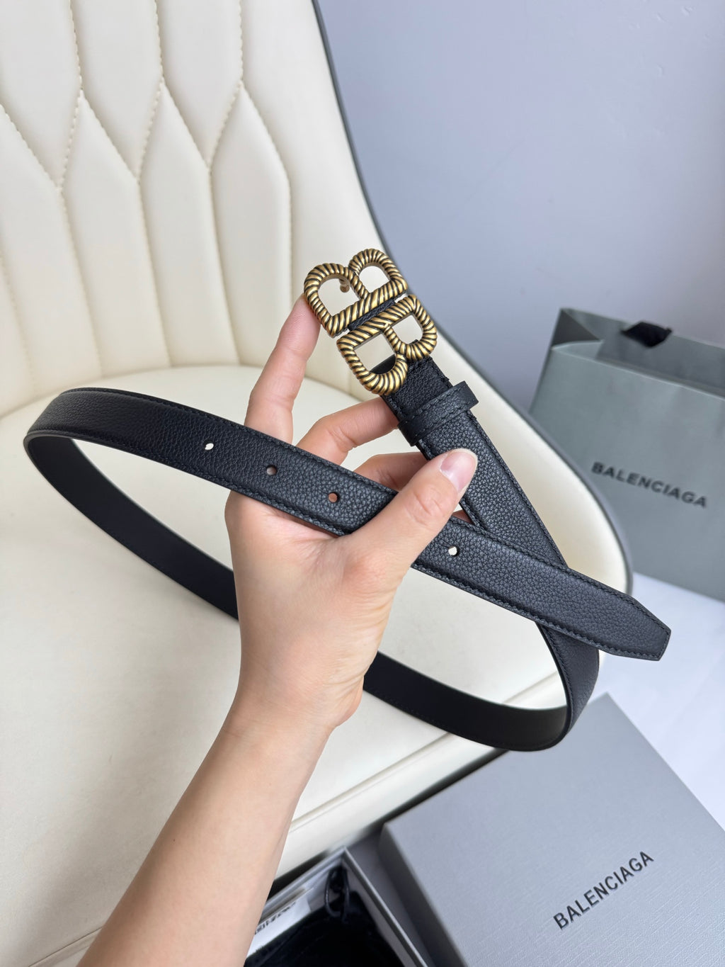 Balenciaga Black & Gold Designer Belt Edition 3 - detail image 2