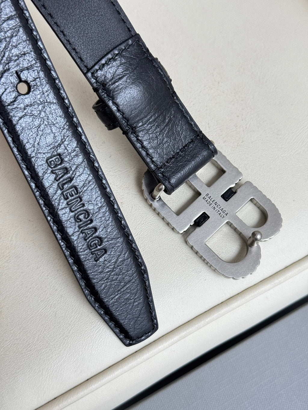 Balenciaga Black & Silver Designer Belt - detail image 6