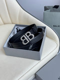 Balenciaga Black & Silver Designer Belt