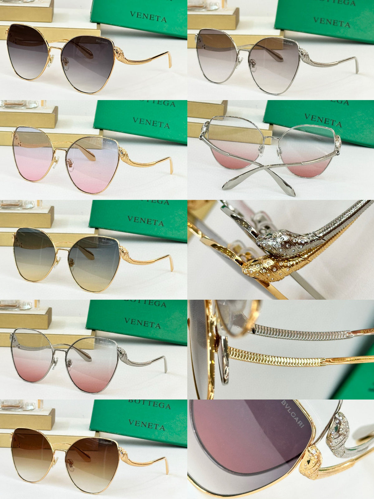 Bottega Veneta BV40010U Green Designer Sunglasses 61-16-138 mm - detail image 9