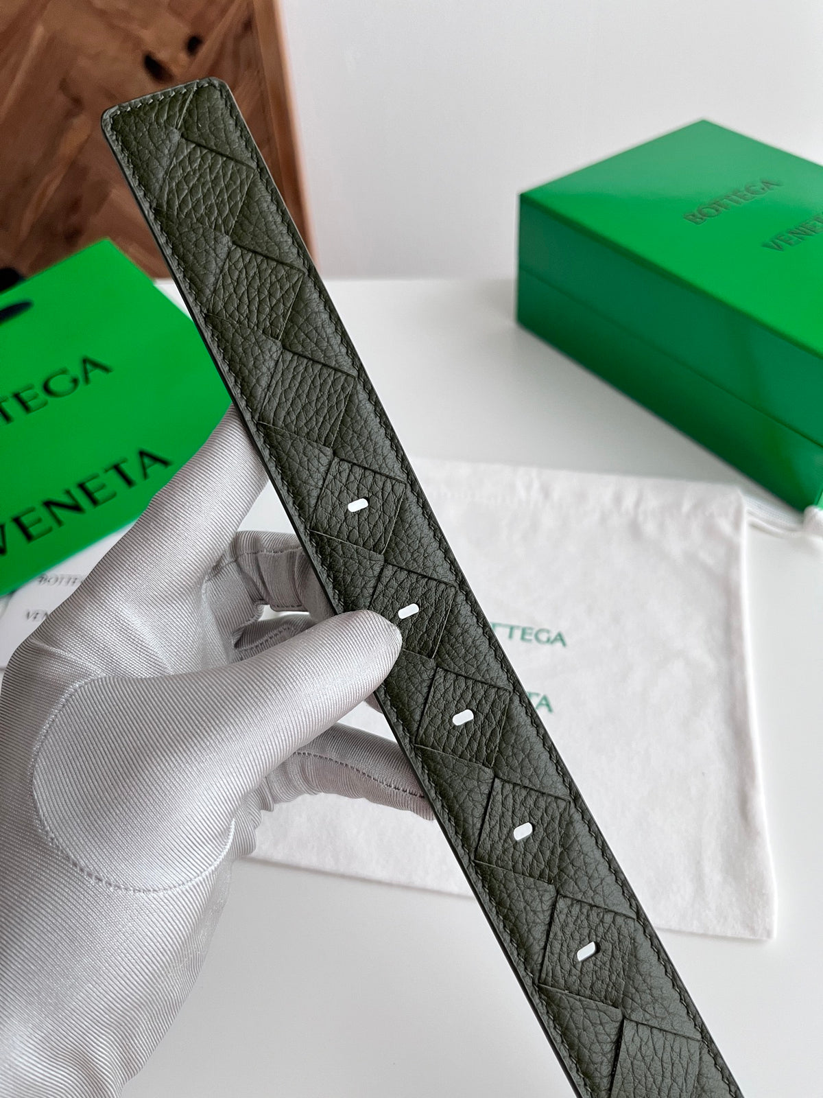 Bottega Veneta 829228V5I513009 Dark Green & Green Designer Belt Edition 2 - detail image 6