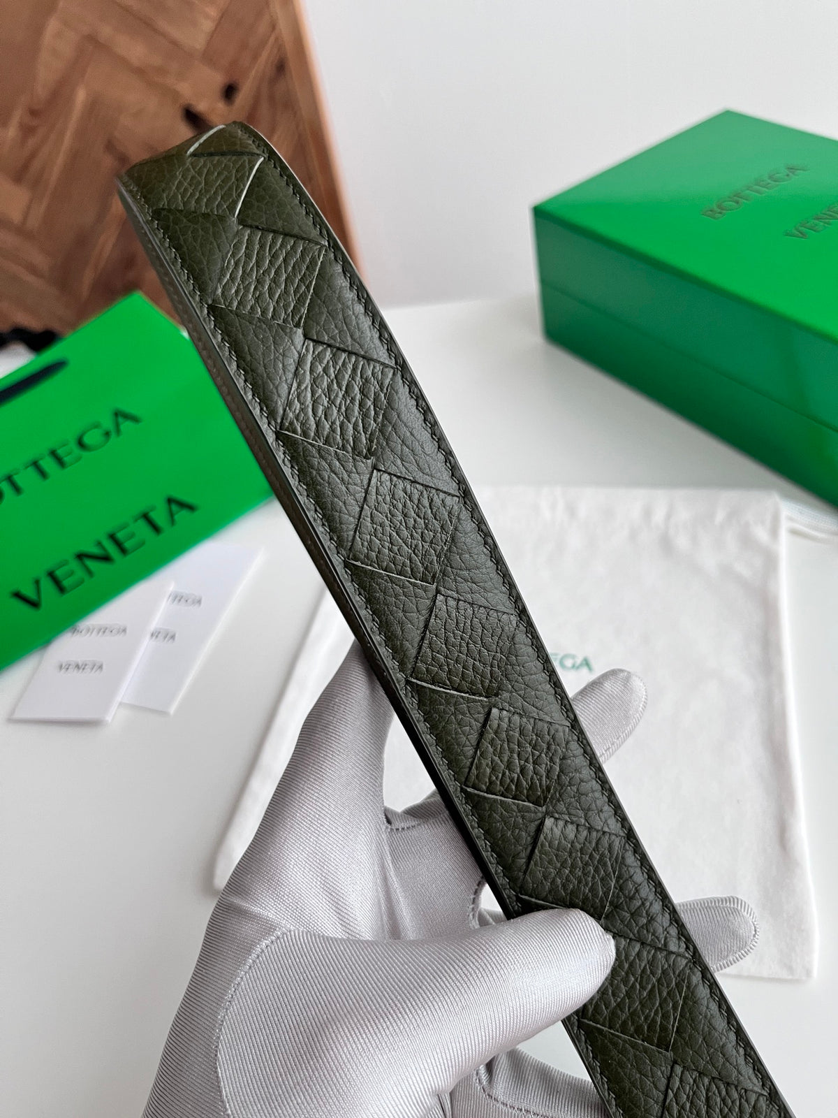 Bottega Veneta 829228V5I513009 Dark Green & Green Designer Belt Edition 2 - detail image 5