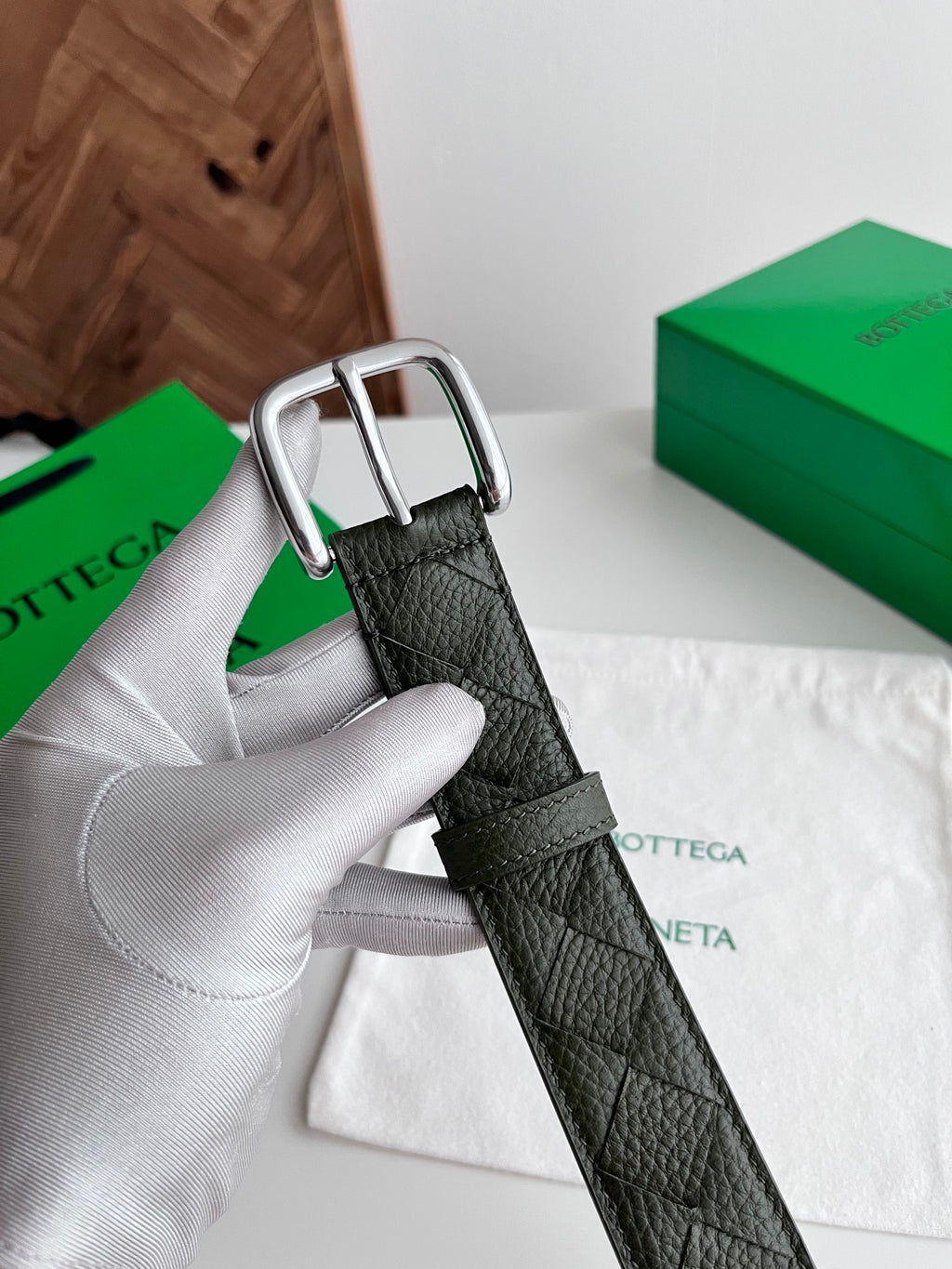 Bottega Veneta 829228V5I513009 Dark Green & Green Designer Belt Edition 2 - detail image 3