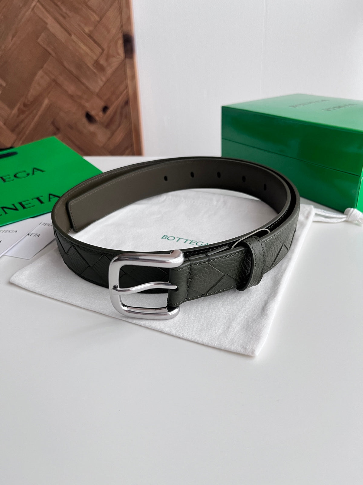 Bottega Veneta 829228V5I513009 Dark Green & Green Designer Belt Edition 2