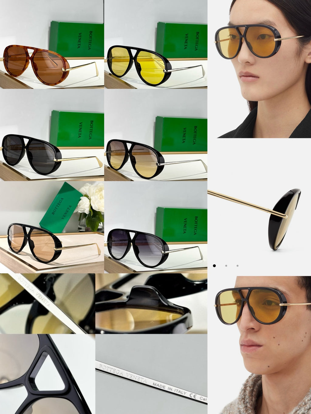 Bottega Veneta BV1274 Green & Brown Designer Sunglasses 63-12-145 mm - detail image 9