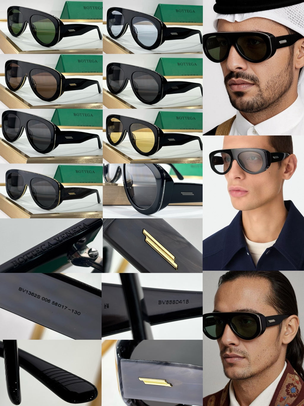 Bottega Veneta BV1362S Black & Brown Designer Sunglasses 58-17-130 mm - detail image 9