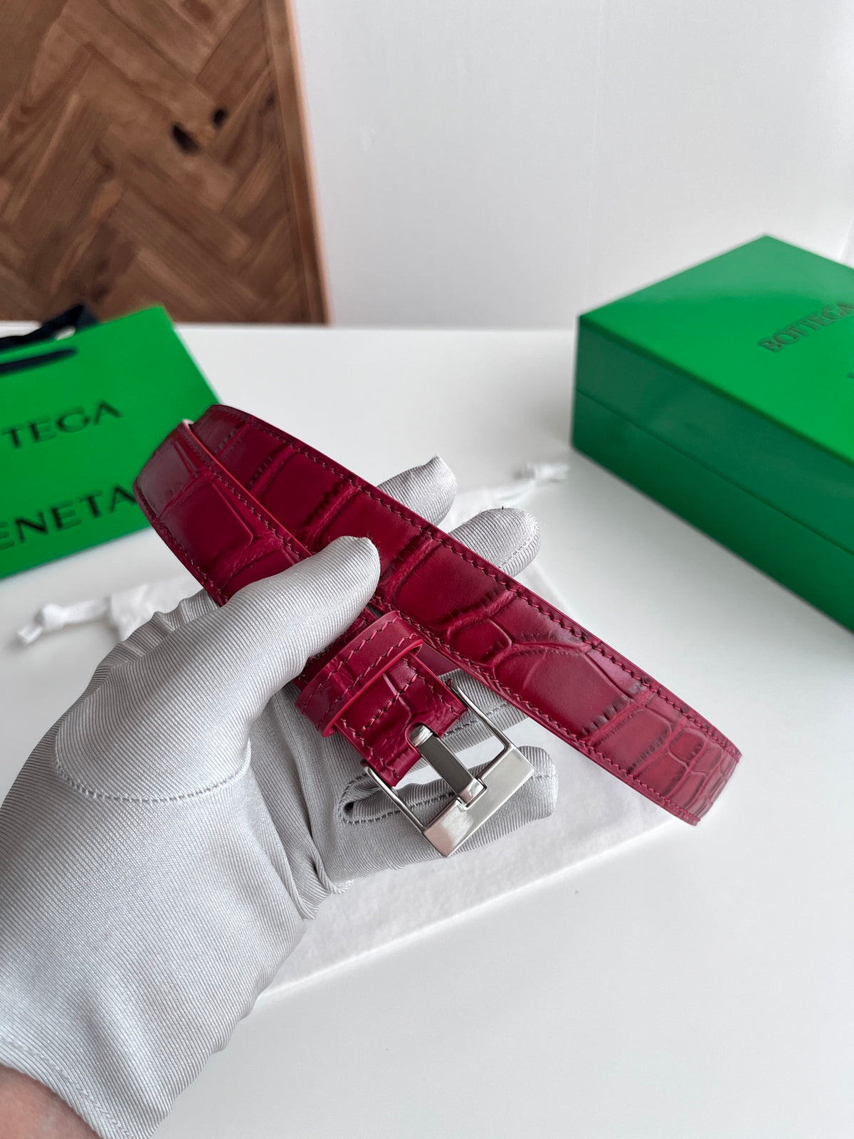 Bottega Veneta Burgundy & Red Designer Belt Edition 2 - detail image 2