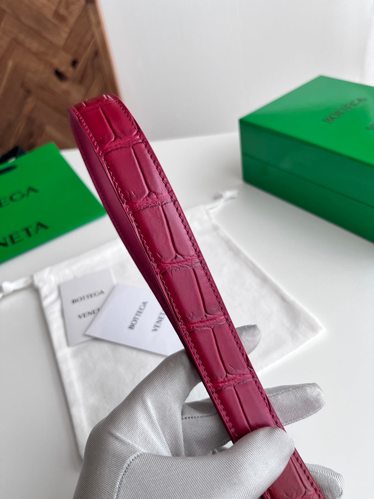 Bottega Veneta Burgundy & Red Designer Belt - detail image 5