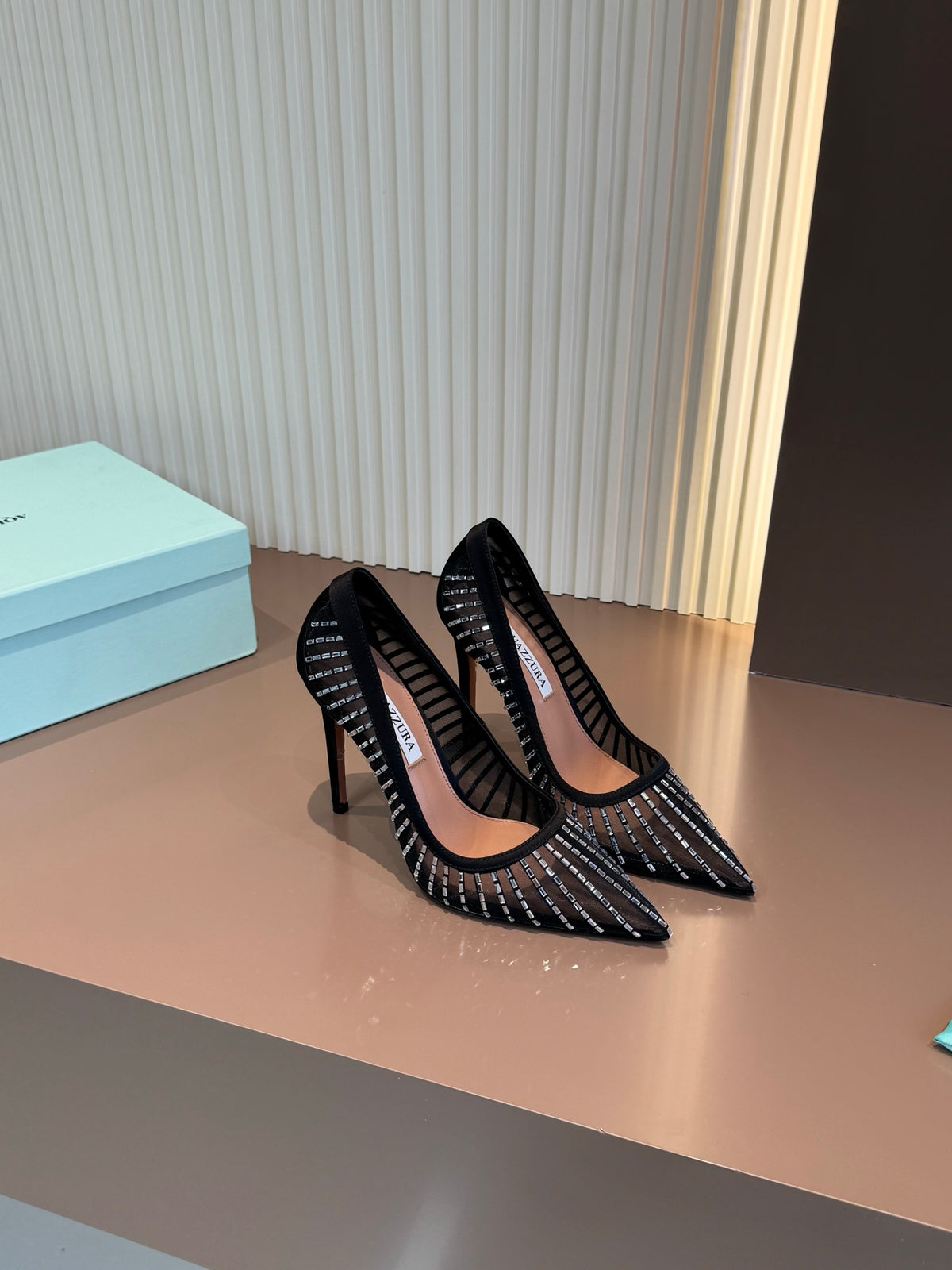 Aquazzura Black & Rose Gold Designer Shoes EU 36-43 - detail image 9