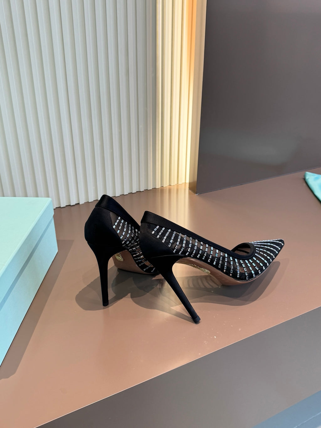 Aquazzura Black & Rose Gold Designer Shoes EU 36-43 - detail image 8