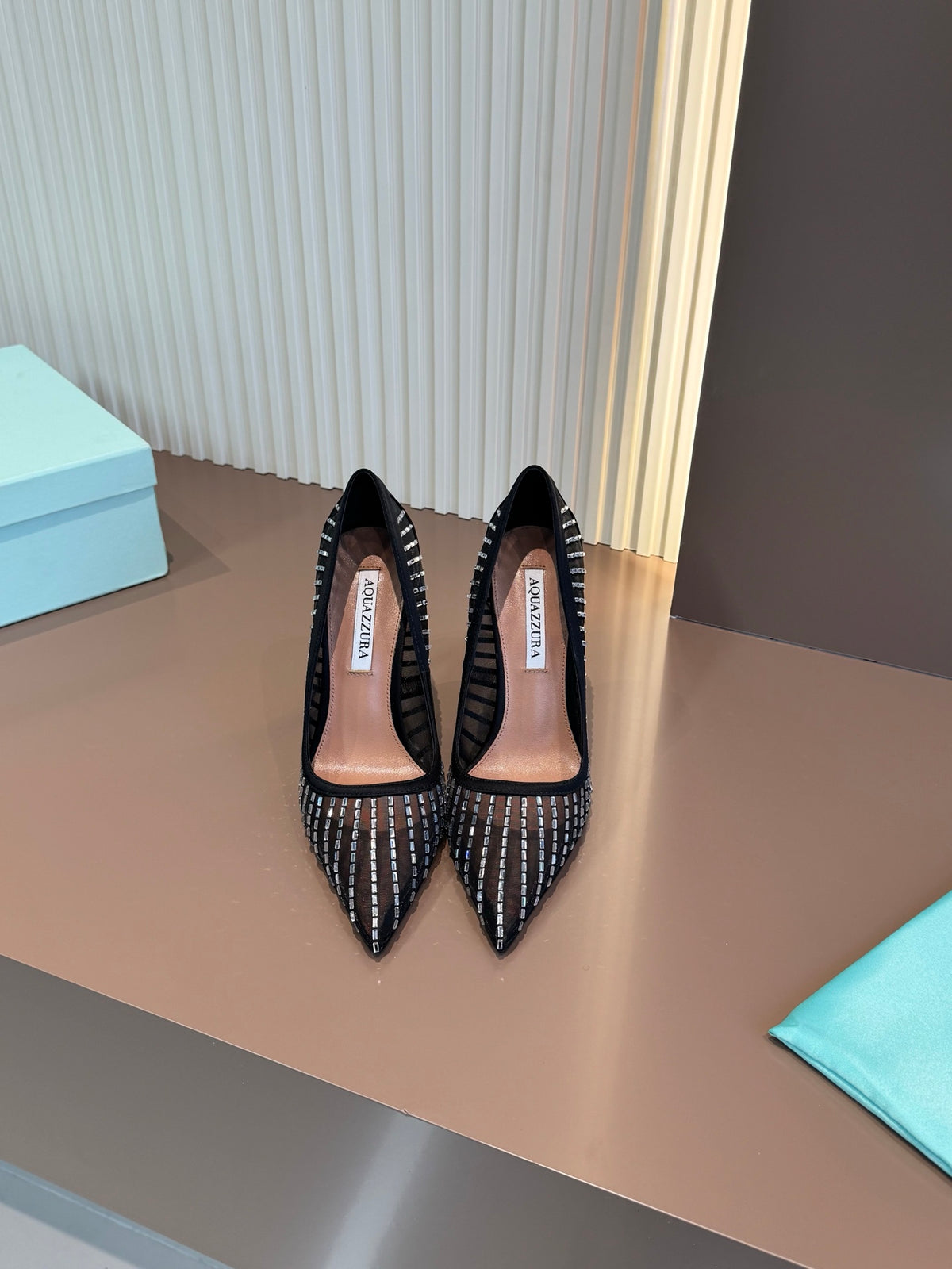 Aquazzura Black & Rose Gold Designer Shoes EU 36-43 - detail image 2
