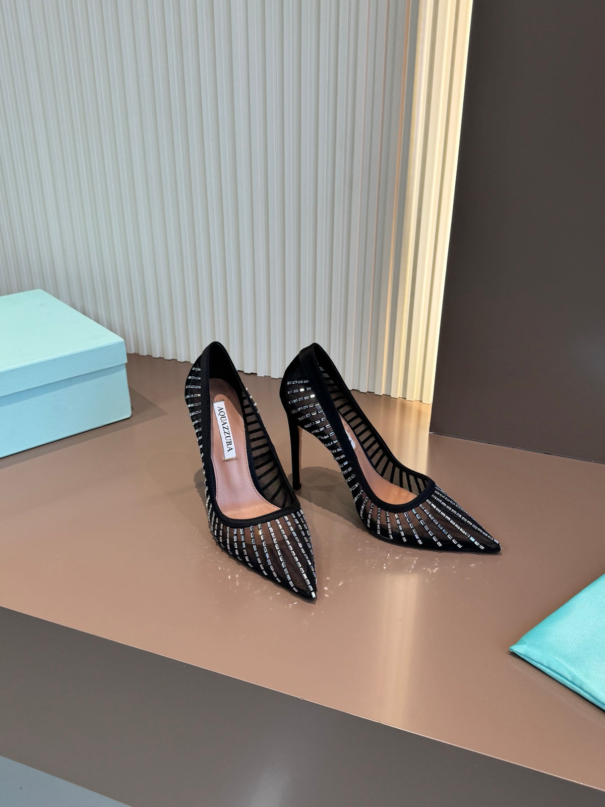 Aquazzura Black & Rose Gold Designer Shoes EU 36-43 - detail image 3