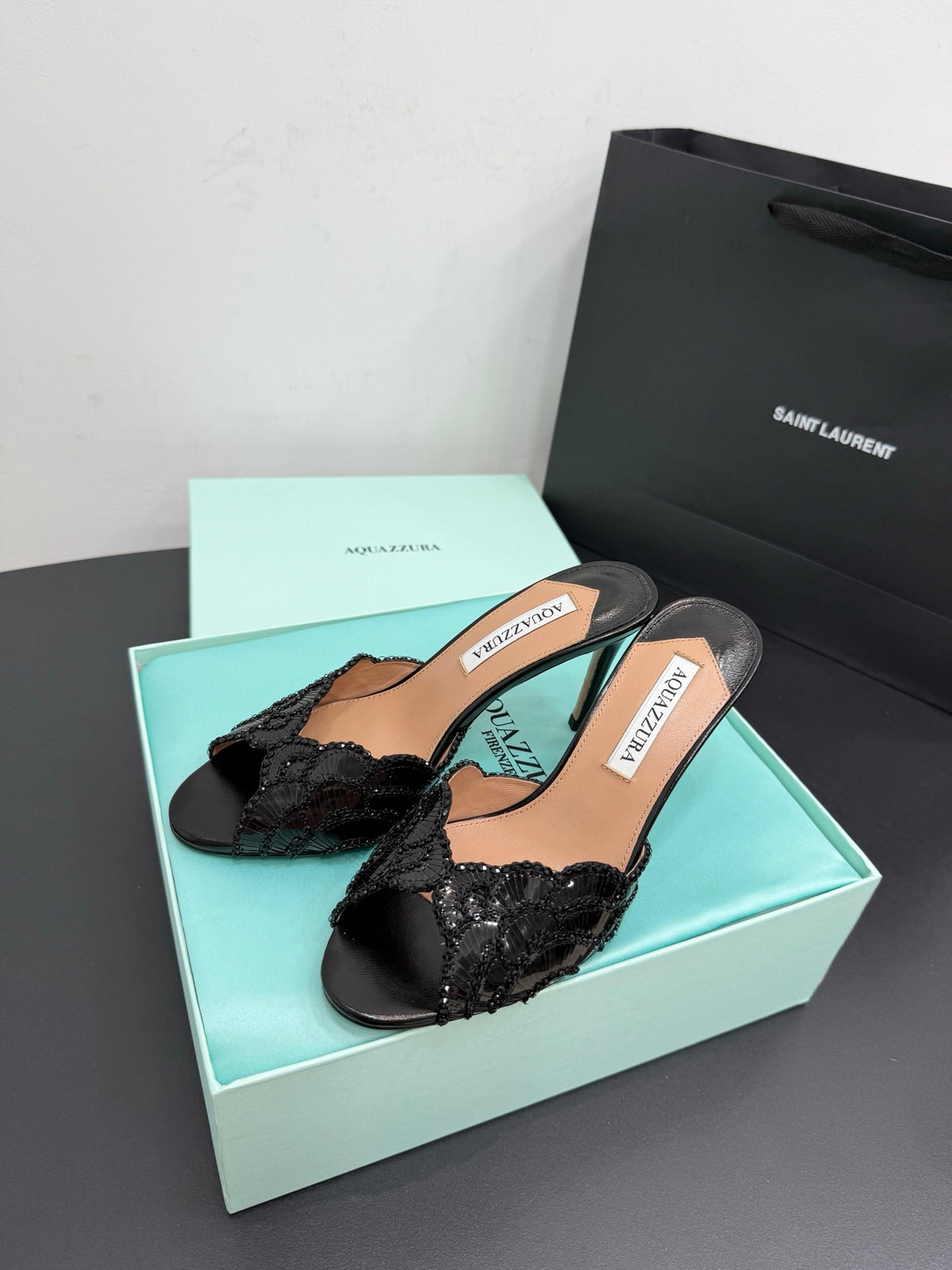 Aquazzura 40.41.42 Black Slides EU 35-42 Edition 2 - detail image 3
