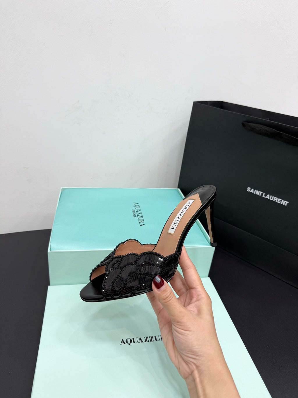 Aquazzura 40.41.42 Black Slides EU 35-42 Edition 2 - detail image 6
