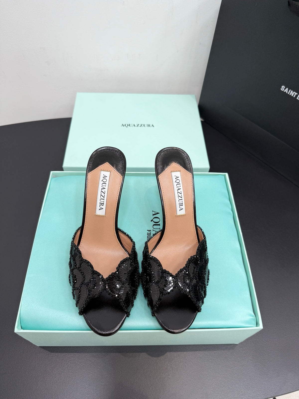 Aquazzura 40.41.42 Black Slides EU 35-42 Edition 2