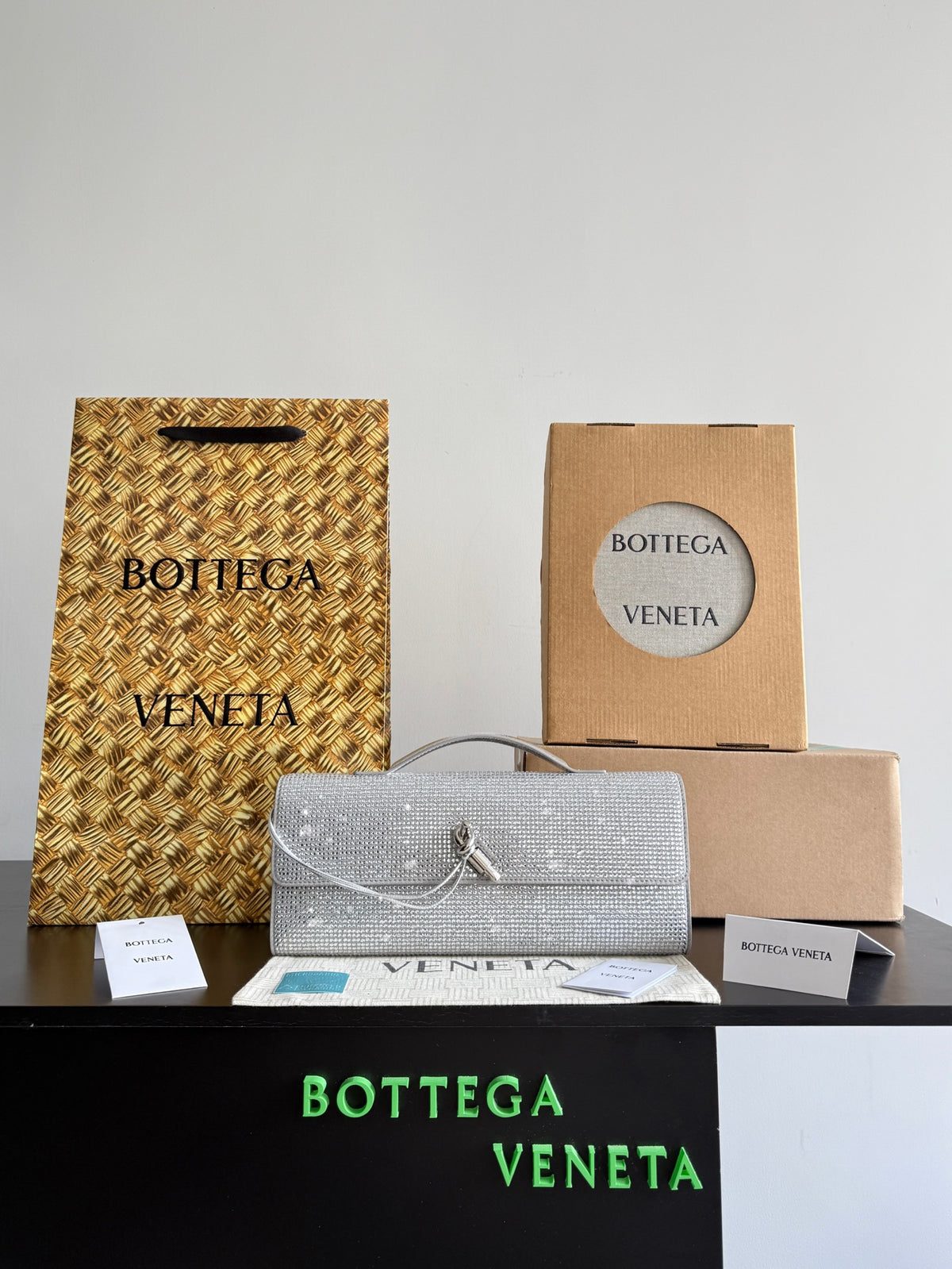 Bottega Veneta Silver Designer Belt