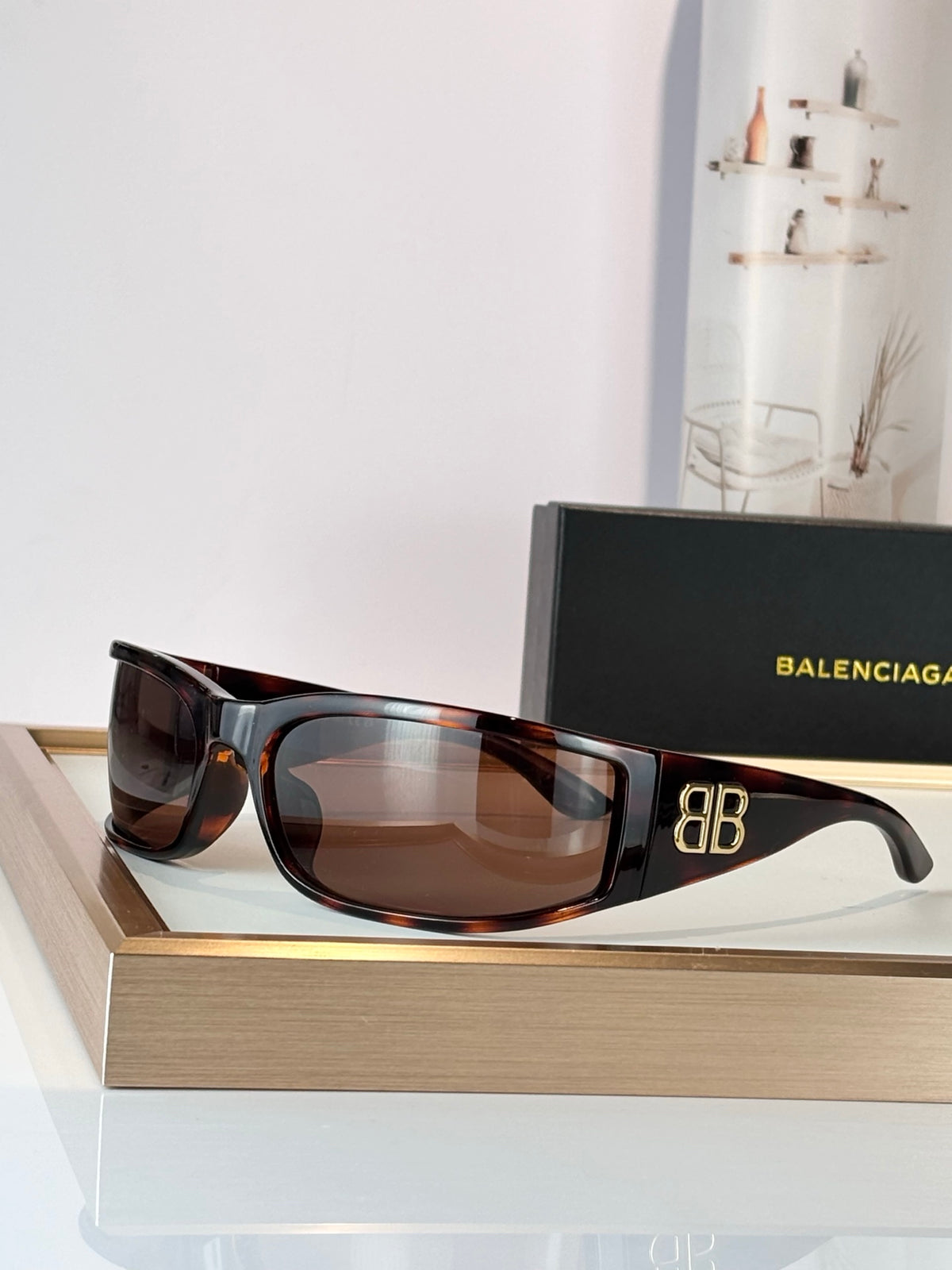 Balenciaga BB0458 Black & Rose Gold Designer Sunglasses - detail image 5