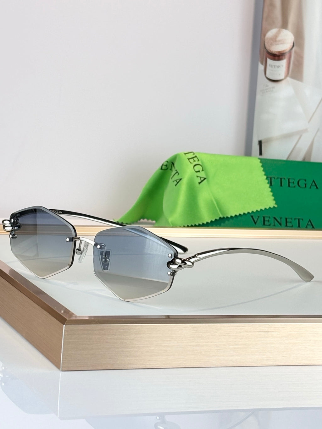 Bottega Veneta BV1435S Green Designer Sunglasses 58-12-145 mm Edition 2 - detail image 7