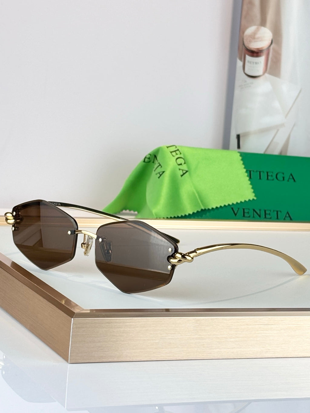 Bottega Veneta BV1435S Green Designer Sunglasses 58-12-145 mm Edition 2 - detail image 6