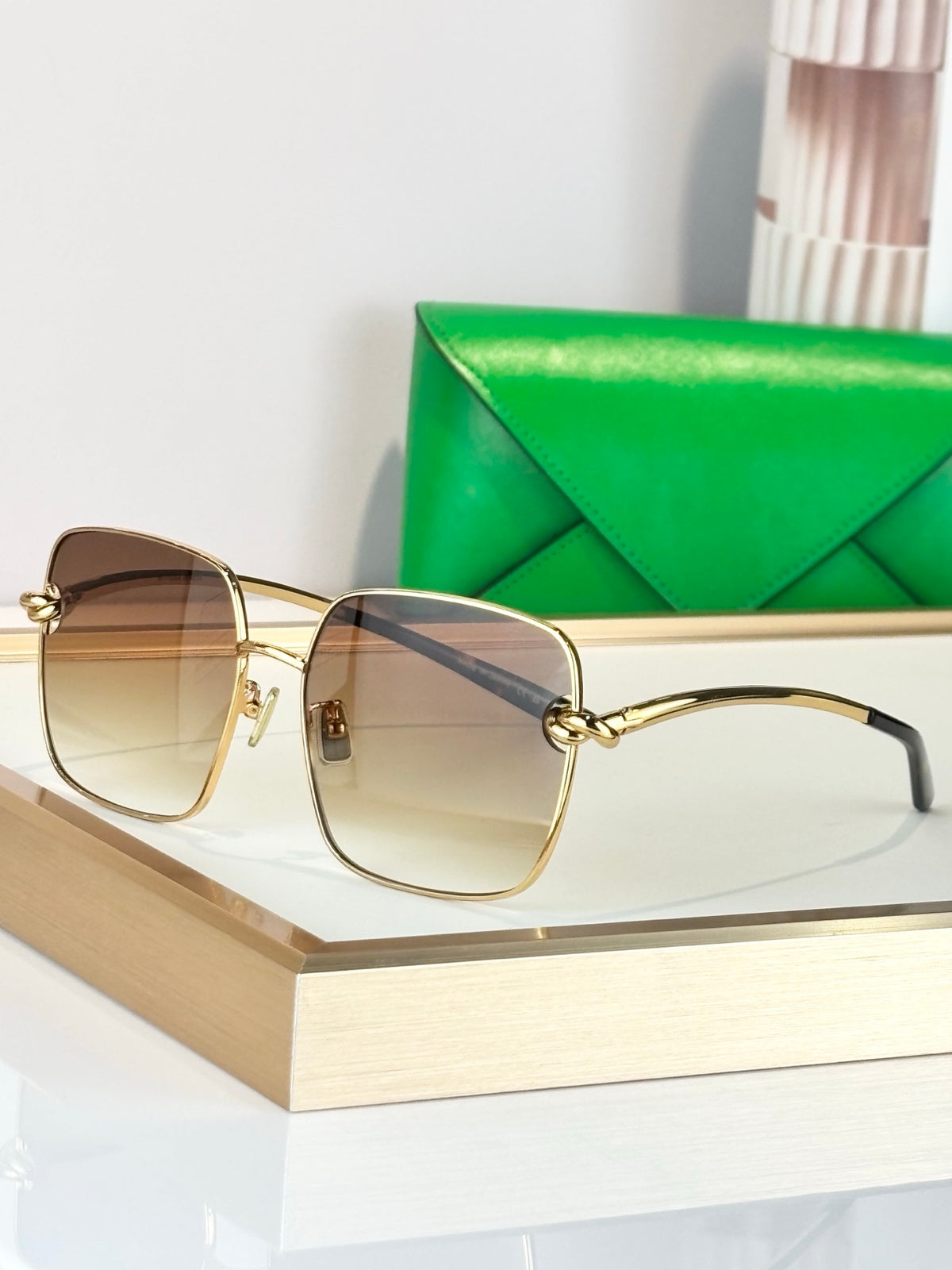 Bottega Veneta BV40074U Green Designer Sunglasses 58-18-142 mm - detail image 5
