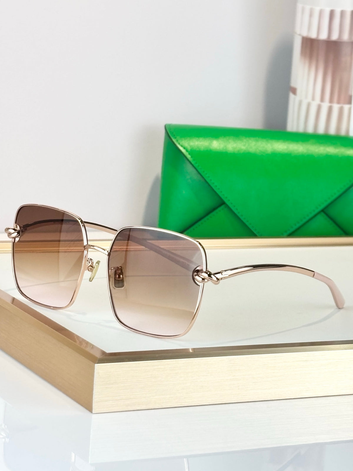 Bottega Veneta BV40074U Green Designer Sunglasses 58-18-142 mm - detail image 6