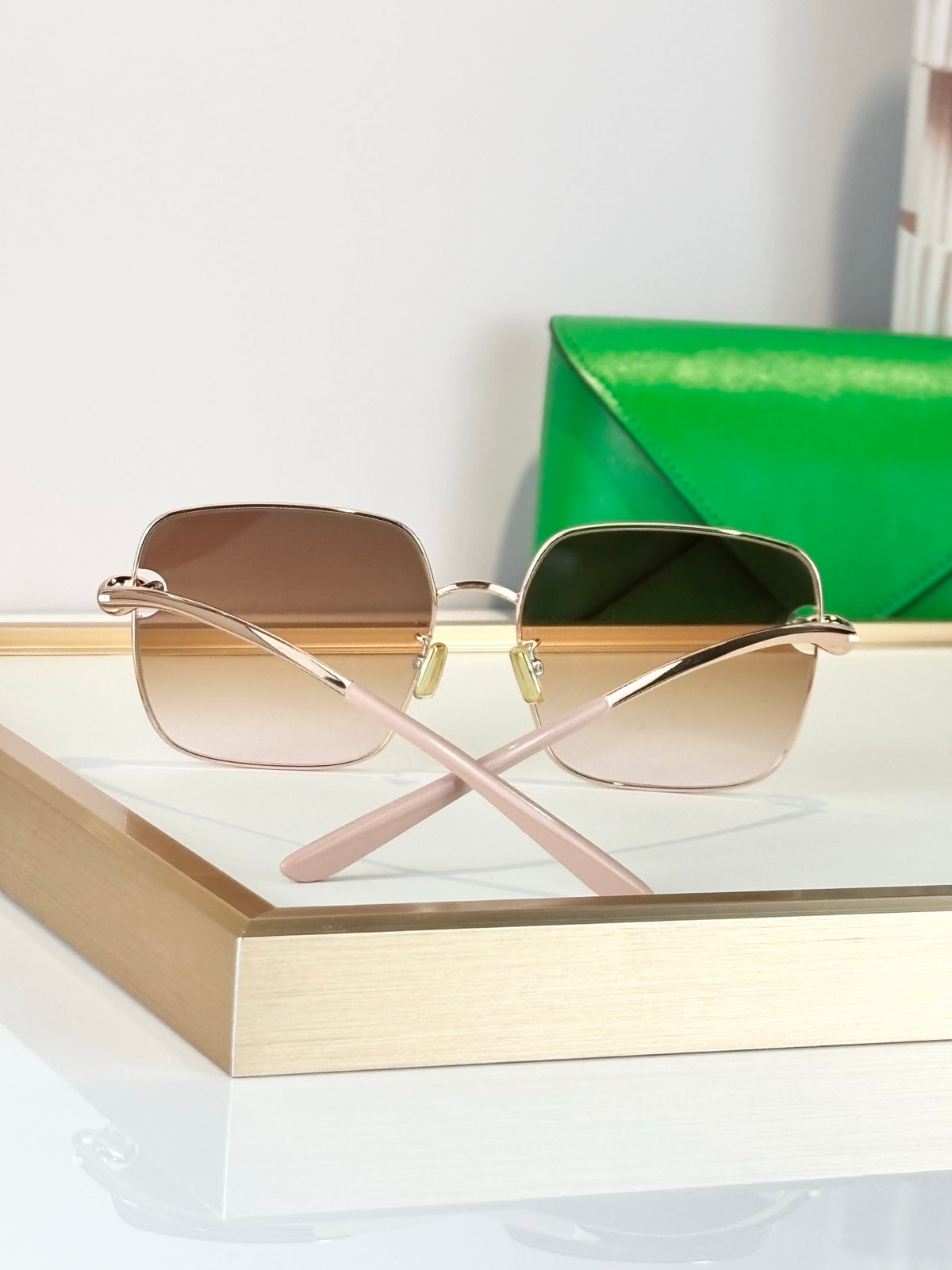 Bottega Veneta BV40074U Green Designer Sunglasses 58-18-142 mm - detail image 9