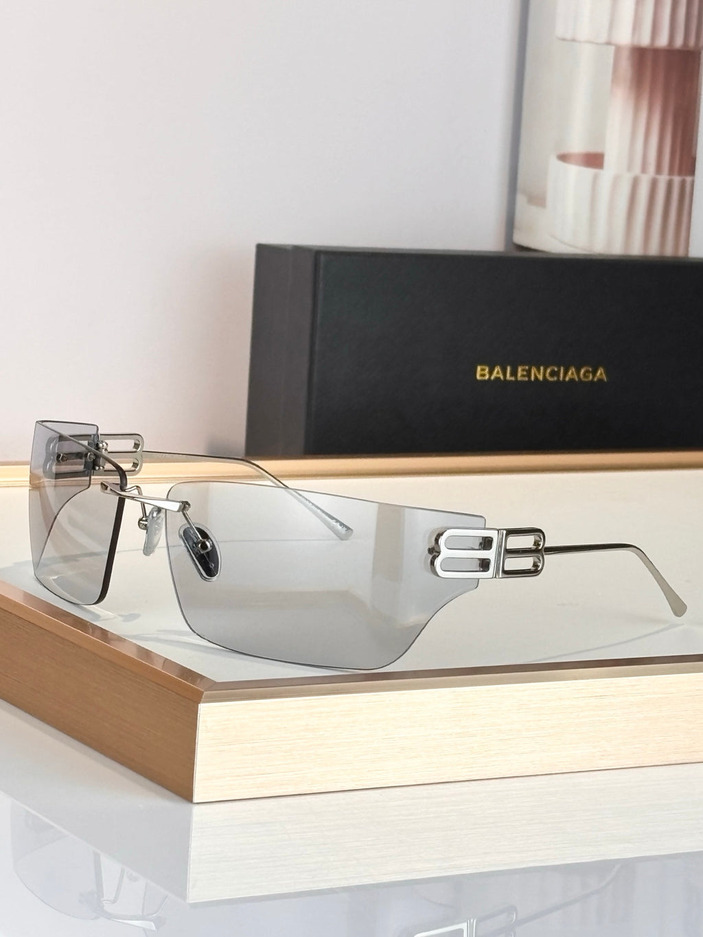Balenciaga BB0485SA Rose Gold Designer Sunglasses - detail image 4