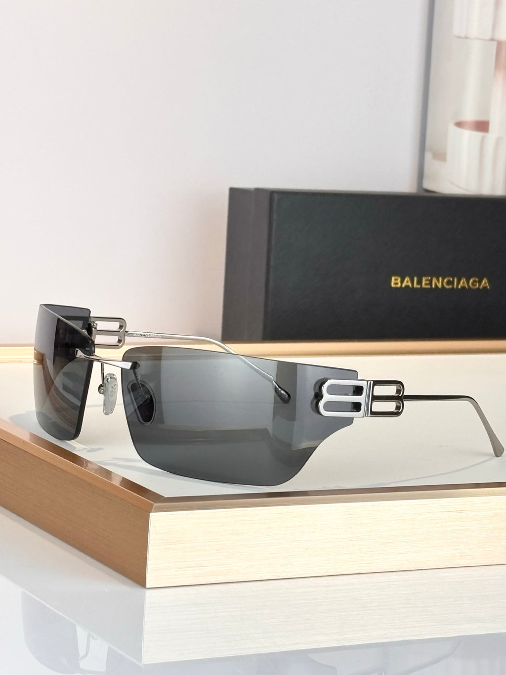 Balenciaga BB0485SA Rose Gold Designer Sunglasses - detail image 5