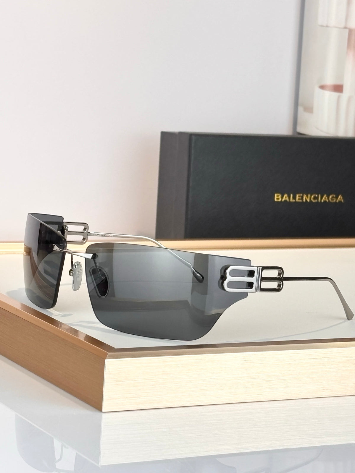 Balenciaga BB0485SA Rose Gold Designer Sunglasses - detail image 5