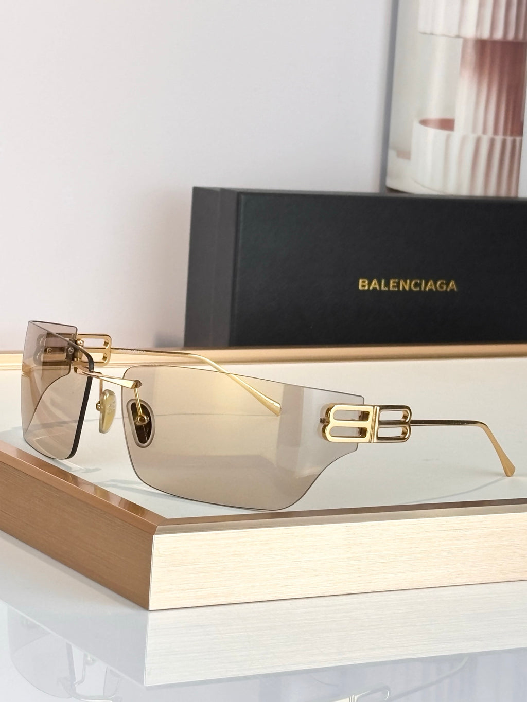 Balenciaga BB0485SA Rose Gold Designer Sunglasses - detail image 3