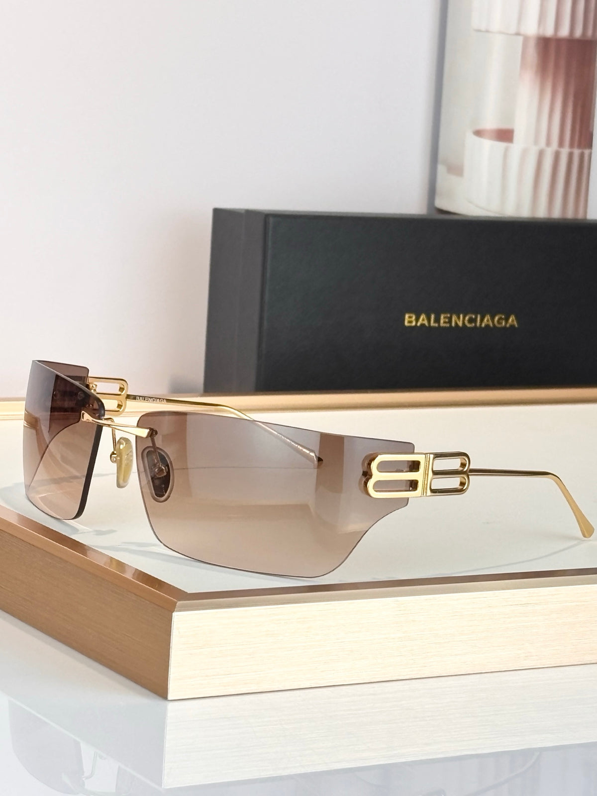 Balenciaga BB0485SA Rose Gold Designer Sunglasses - detail image 6