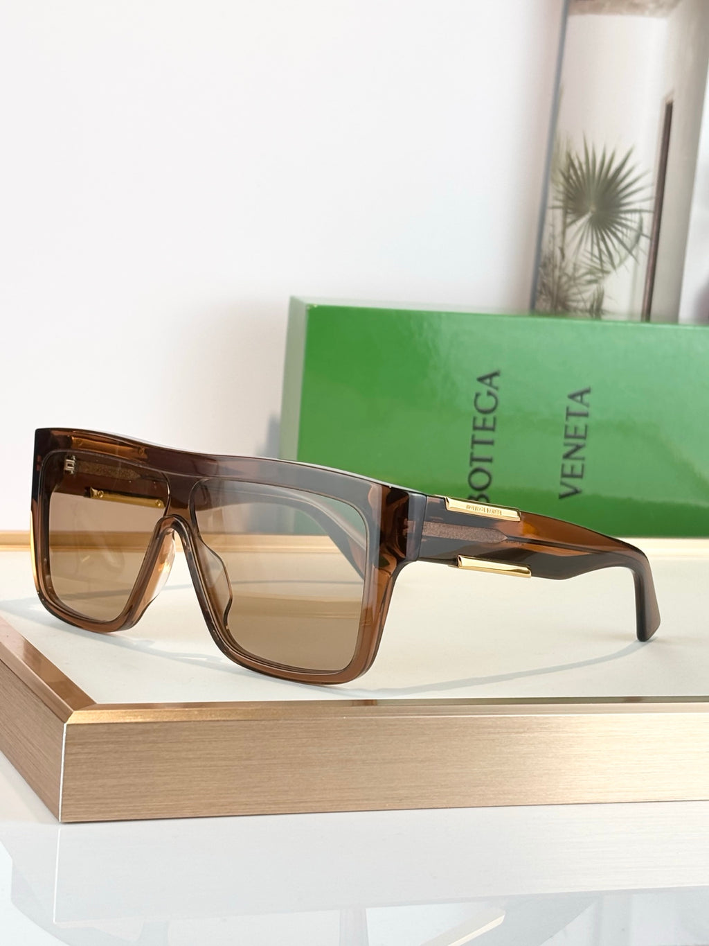 Bottega Veneta BV1451S Brown & Green Designer Sunglasses - detail image 8