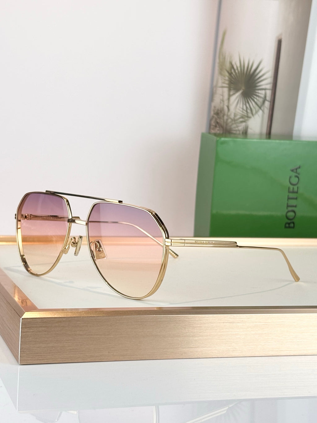 Bottega Veneta BV1465S Rose Gold Designer Sunglasses 60-19-140 mm - detail image 8