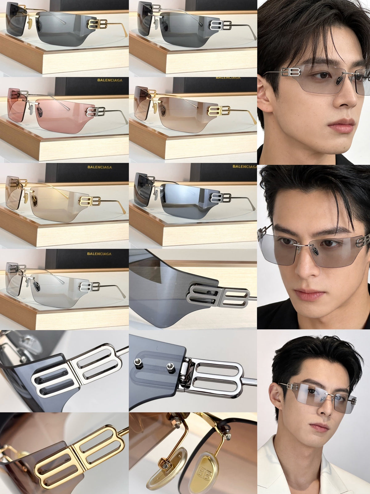 Balenciaga BB0485SA Rose Gold Designer Sunglasses - detail image 9