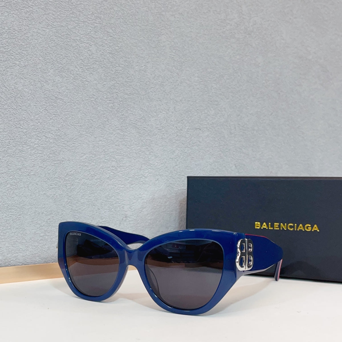 Balenciaga BB0322SK Black & Blue Designer Sunglasses 55-19-135 mm - detail image 4