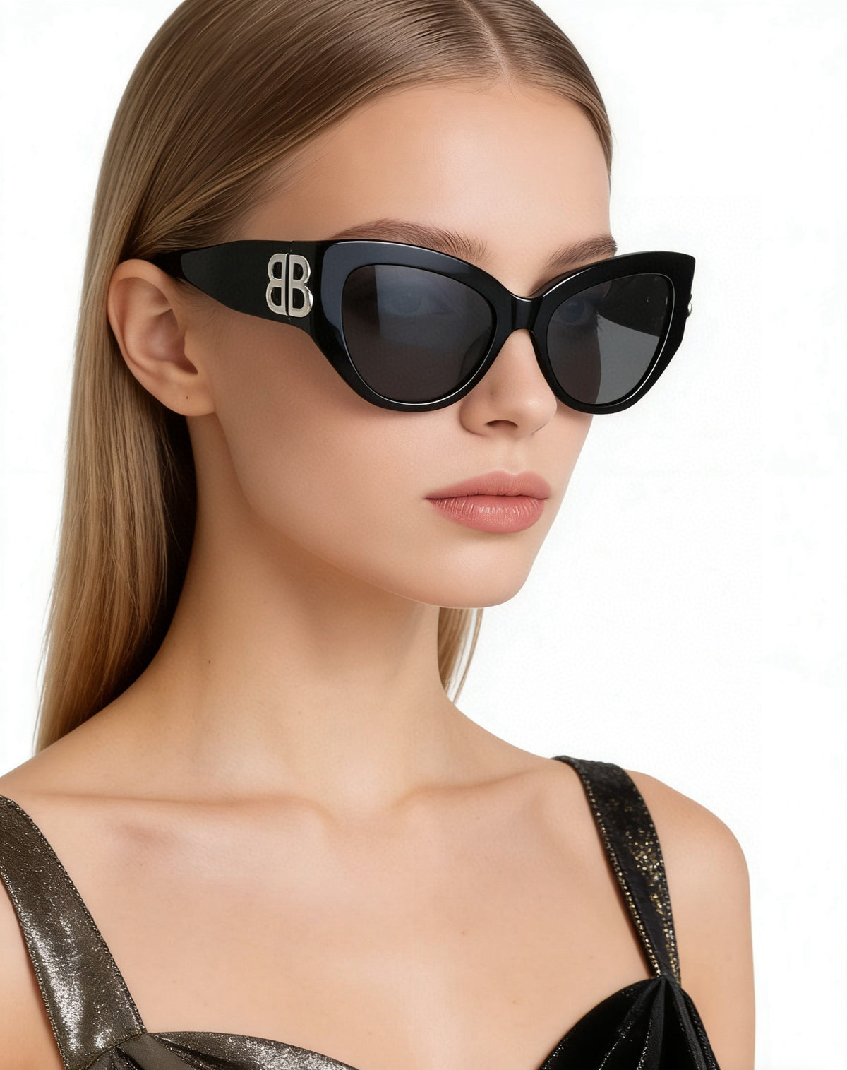 Balenciaga BB0322SK Rose Gold Designer Sunglasses 55-19-135 mm - detail image 8