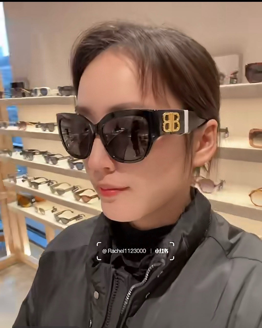 Balenciaga BB0323SK Black & Rose Gold Designer Sunglasses 55-19-125 mm - detail image 2