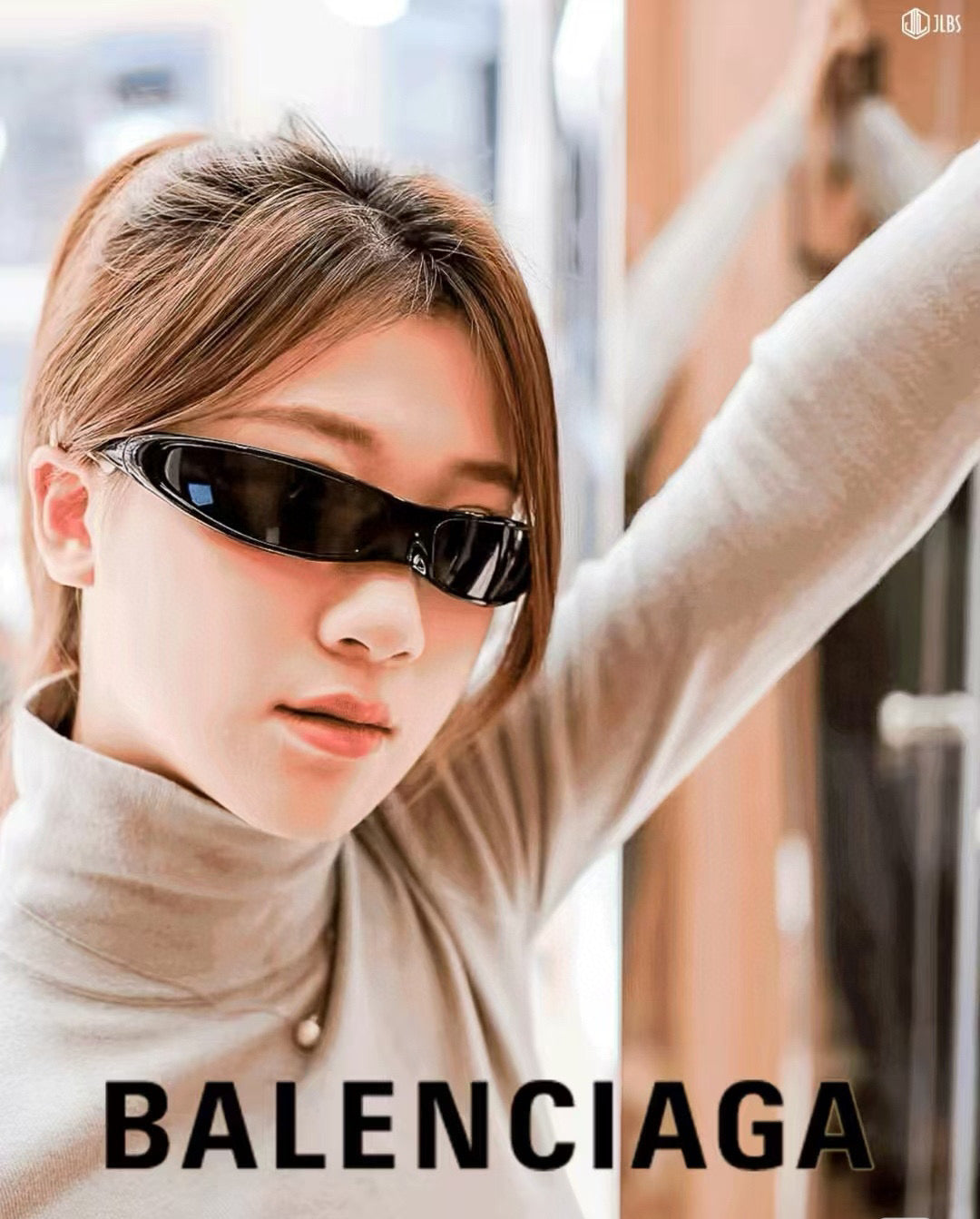 Balenciaga BB0383S Black & Red Designer Sunglasses - detail image 6