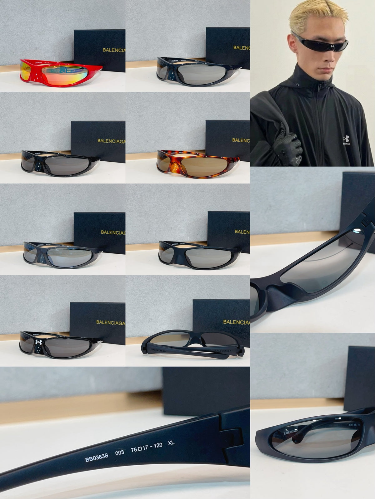 Balenciaga BB0383S Black & Blue Designer Sunglasses