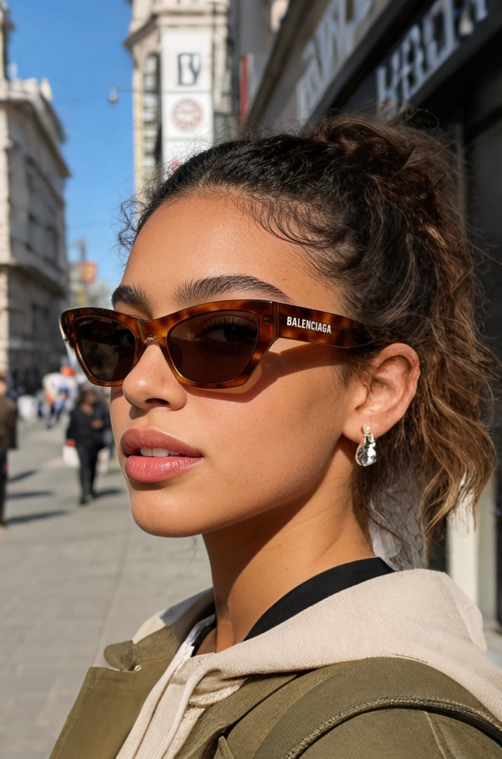 Balenciaga BB0447S Black & Brown Designer Sunglasses 56-20-145 mm - detail image 6
