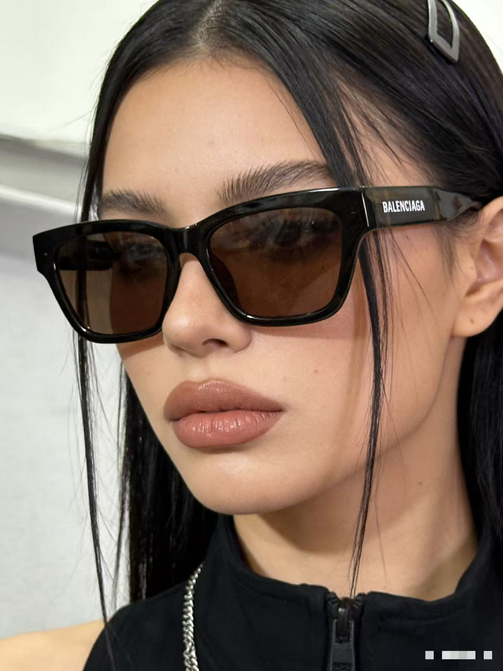 Balenciaga BB0307SA Black & Brown Designer Sunglasses 56-17-145 mm - detail image 9