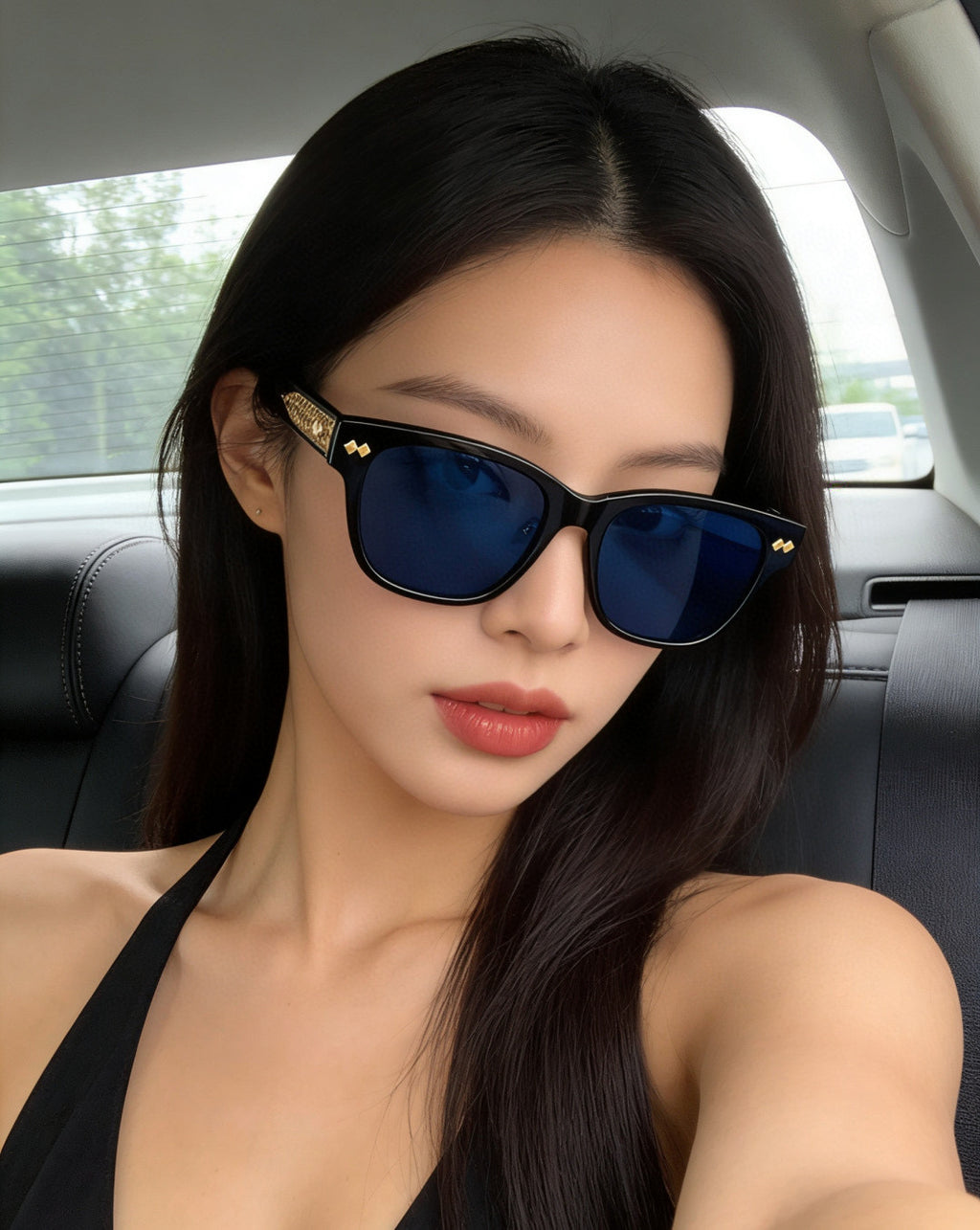 Bottega Veneta BV1402SK Black & Orange Designer Sunglasses 55-19-145 mm - detail image 5