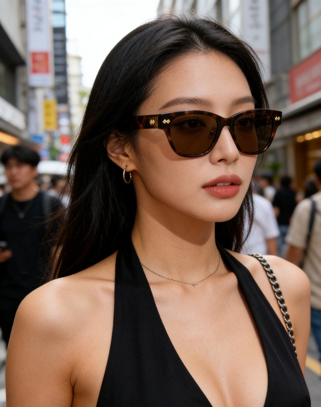 Bottega Veneta BV1402SK Black & Orange Designer Sunglasses 55-19-145 mm - detail image 7