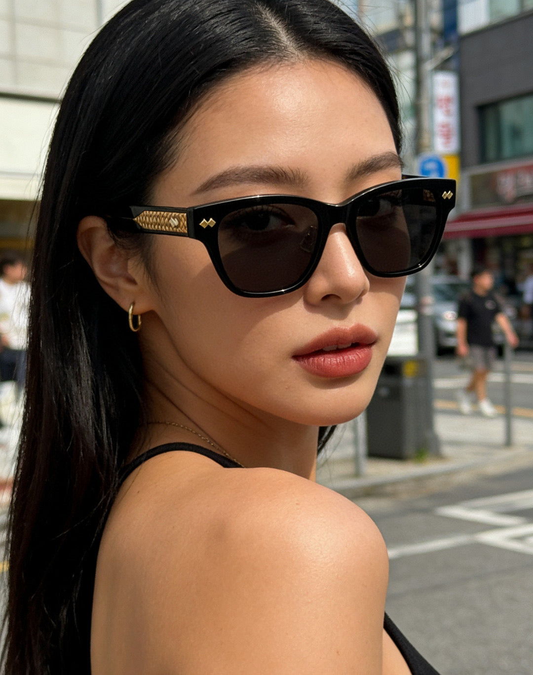 Bottega Veneta BV1402SK Black & Orange Designer Sunglasses 55-19-145 mm