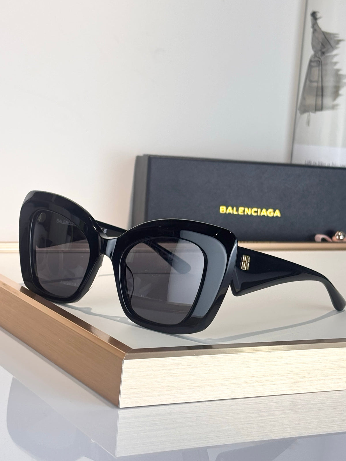 Balenciaga BB0503S Black Designer Sunglasses 54-22-145 mm - detail image 3